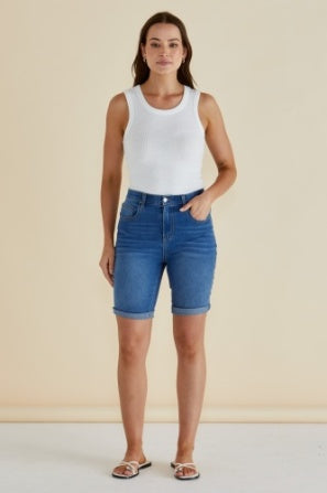 Bonnie Bermuda Denim Short By Betty Basics