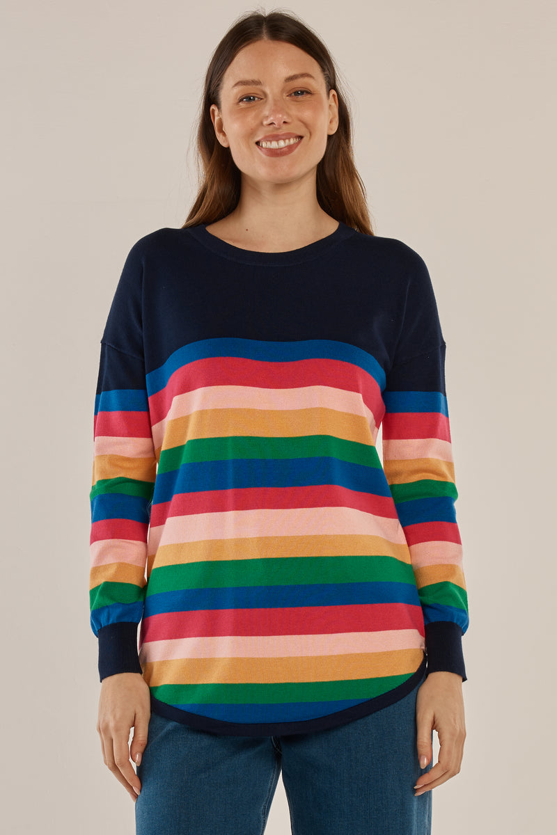 Salt Jumer Sophie Knit Jumper By Betty Basics - Multi Stripe – Salt Boutique Ulladulla
