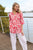 Tina V Neck Pleated Top By One Summer - Savannah Red