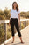 Capri Stretch Denim Jeggings By Cafe Latte - Black