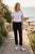 7/8 Stretch Denim Pants By Cafe Latte - Black
