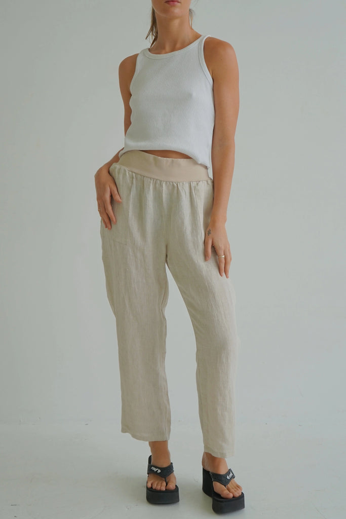 Sybil Linen Pants - Natural