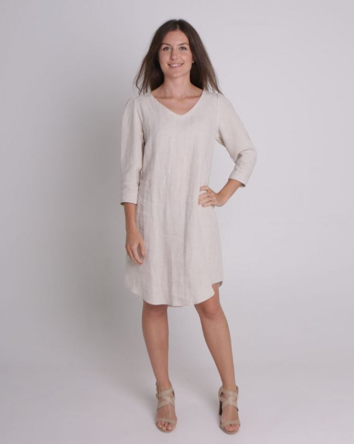 Blossom Linen Dress - Natural