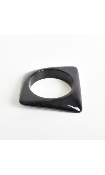 Geo Statement Resin Bangle Black