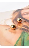 Metal Ball Stud Earrings - Gold